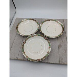 Vintage Homer Laughlin Set of 3 Saucers Plates Neville Pattern